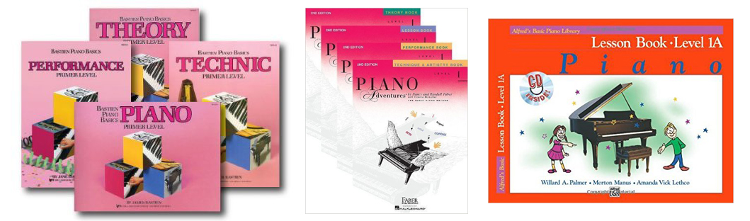 piano lesson method books Bastien, Faber and Alfred